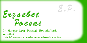 erzsebet pocsai business card